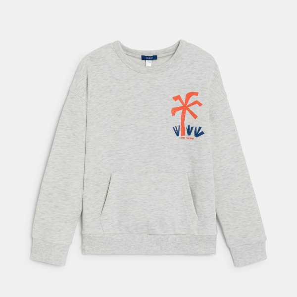 سويت شيرت من الصوف الناعم الملتف باللون الرمادي للأولاد